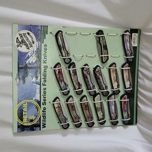 Frost Cutlery American Wildlife series 15 knives attached to board rare vintage